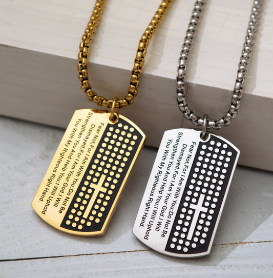 Stainless Steel Chain Bible Verse Pendant